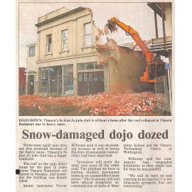 Snow-damaged dojo dozed