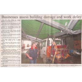 Businesses assess building damage and work delay