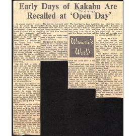 Early Days of Kakahu Are Recalled at 'Open Day'