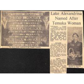 Lake Alexandrina Named After Temuka Woman