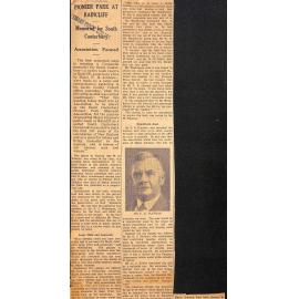 Pioneer Park at Raincliff: Memorial for South Canterbury, Association Formed