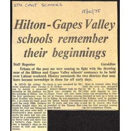 Hilton-Gapes Valley schools remember their beginnings