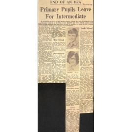 End of and Era: Primary Pupils Leave For Intermediate 
