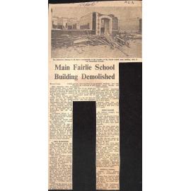 Main Fairlie School Building Demolished