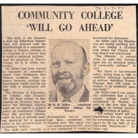 Community College 'Will Go Ahead'