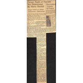 Former Pupils of Fairview Not Disheartened By Heavy Rainfall / Pioneers Had 'Tenacity Of Purpose'