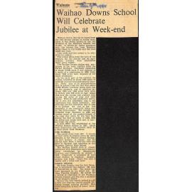 Waihao Downs School Will Celebrate Jubilee at Week-end