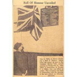 Roll of Honour unveiled at Makikihi