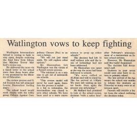 Watlington vows to keep fighting
