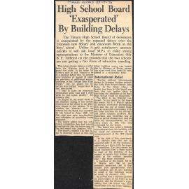 High School Board 'Exasperated' By Building Delays