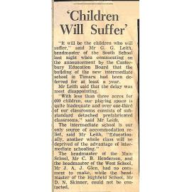  'Children Will Suffer'