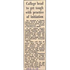 College head to get tough with practice of initiation