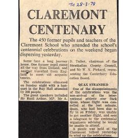 Claremont Centenary