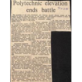 Polytechnic elevation ends battle