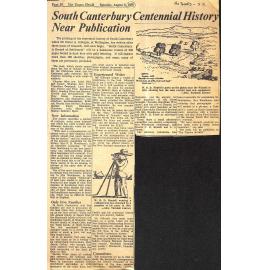 South Canterbury Centennial History Near Publication