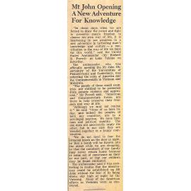 Mt John Opening A New Adventure For Knowledge