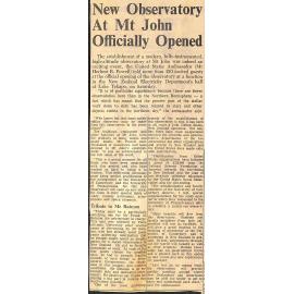 New Observatory At Mt John Officially Opened