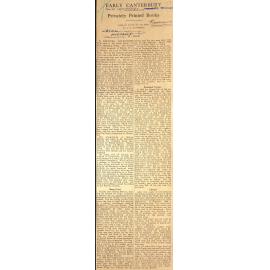 Early Canterbury Privately Printed Books, IV Orari