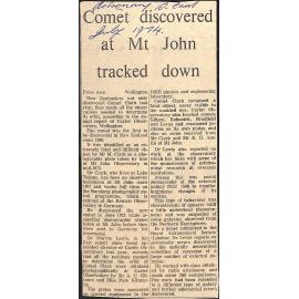 Comet discovered at Mt John tracked down