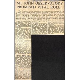 Mt John observatory promised vital role