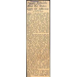 Timaru Authoress Blind But Makes Light Of Affliction