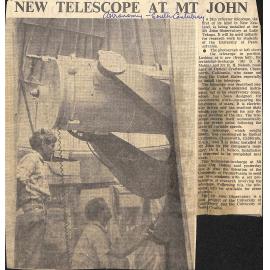New telescope at Mt John