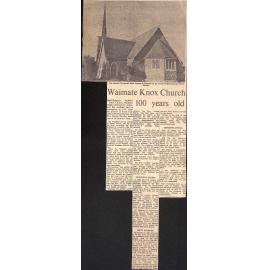 Waimate Knox Church 100 years old