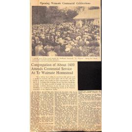 Congregation of About 1600 Attends Centennial Service At Te Waimate Homestead