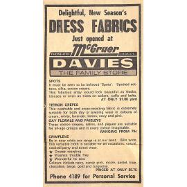 McGruer Davies advertisement