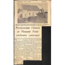 Presbyterian Church at Pleasant Point celebrates centenary 