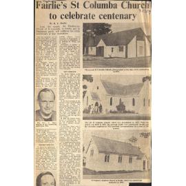Fairlie's St Columba Church to celebrate centenary