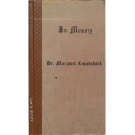 Dr. Margaret Barnett Cruickshank M.D.: first woman doctor in New Zealand