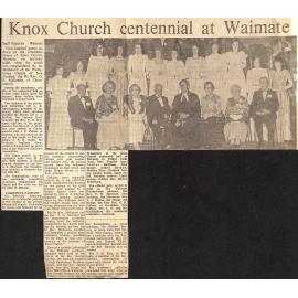 Knox Church centennial at Waimate