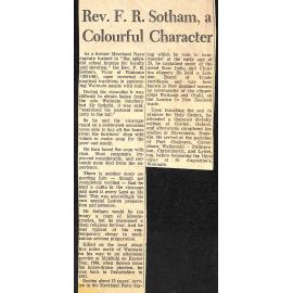 Rev F R Sotham, a Colourful Character