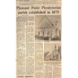 Pleasant Point Presbyterian parish established in 1879