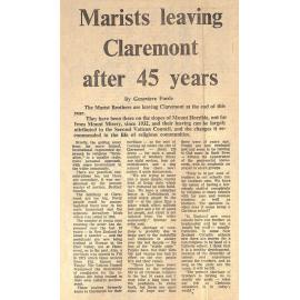 Marists leaving Claremont after 45 years