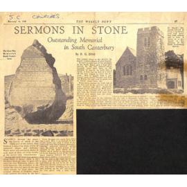 Sermons in Stone: Outstanding Memorial in South Canterbury