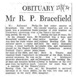 Obituary: Mr R P Bracefield