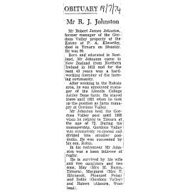 Obituary: Mr R J Johnston