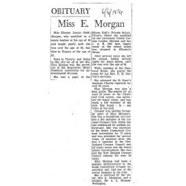 Obituary: Miss E Morgan