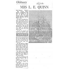 Obituary: Mrs L E Quinn