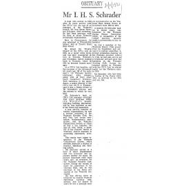 Obituary: Mr I H S Schrader