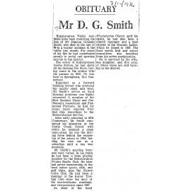 Obituary Mr D G Smith