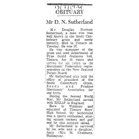 Obituary: Mr D N Sutherland