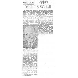 Obituary: Mr R J S Withell