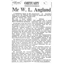 Obituary: Mr W L Angland