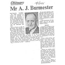 Obituary: Mr A J Burmester