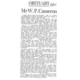 Obituary: Mr W P Cameron