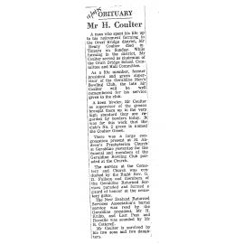 Obituary: Mr H Coulter