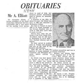 Obituary: Mr A Elliott
